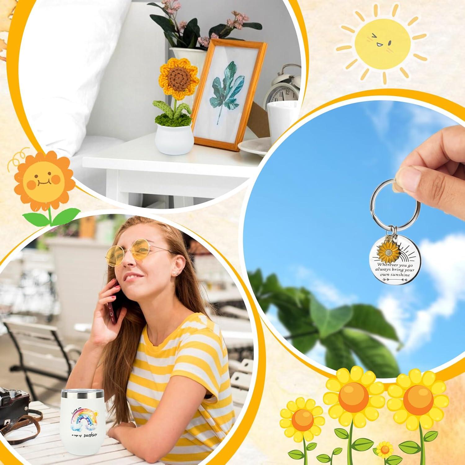 Cesta de Regalo Girasol MUFEIRUO con Manta y Taza Térmica