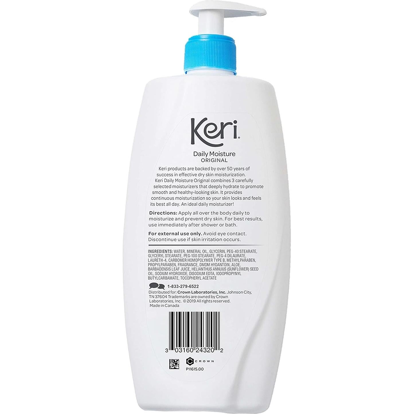 Loción Hidratante Corporal Keri Original 567 g - Vitamina E, Aloe