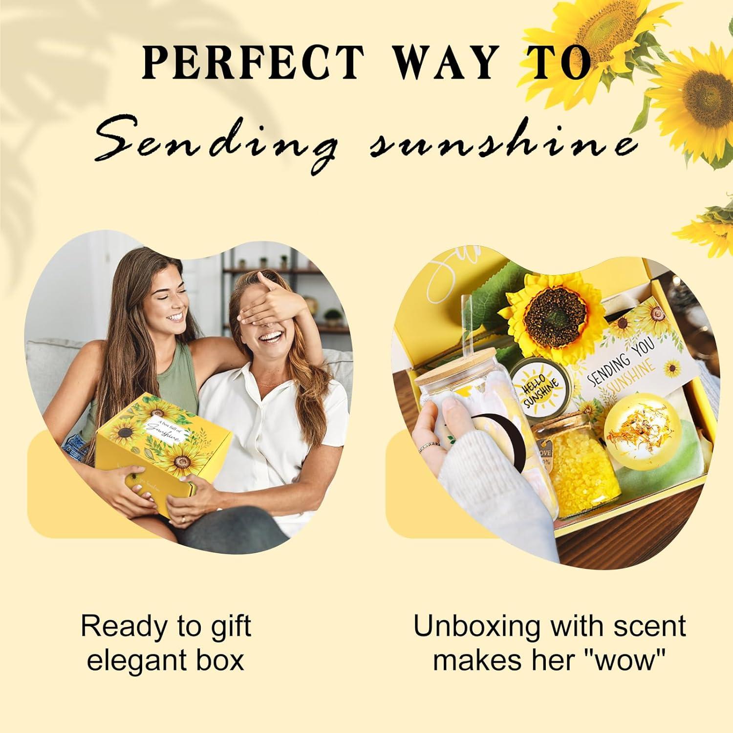 Cesta de Regalo de Girasol Frerdui con Vaso Inicial D