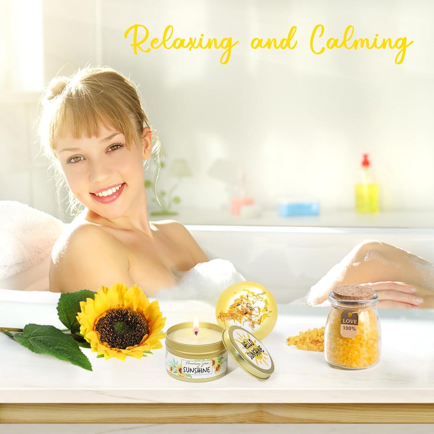 Cesta de Regalo de Girasol Frerdui con Vaso Inicial D