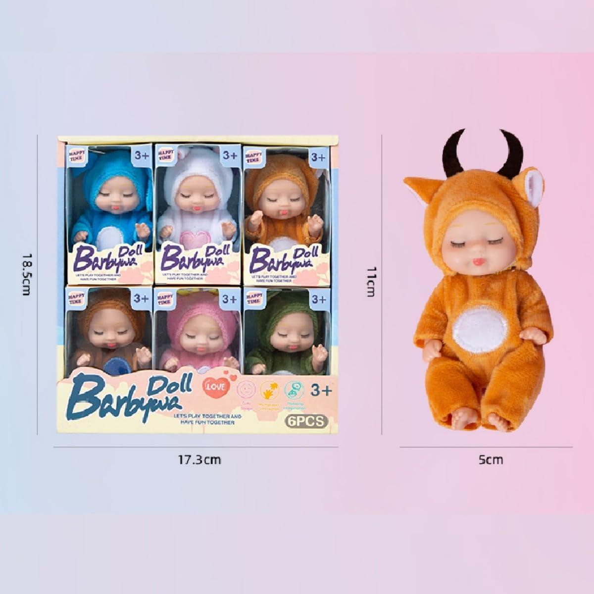 Conjunto de 6 muñecas bebé TISDEN mini 10.9 cm con ropa