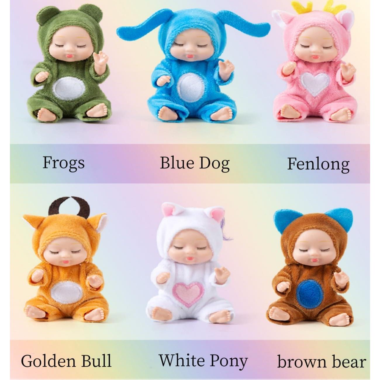 Conjunto de 6 muñecas bebé TISDEN mini 10.9 cm con ropa