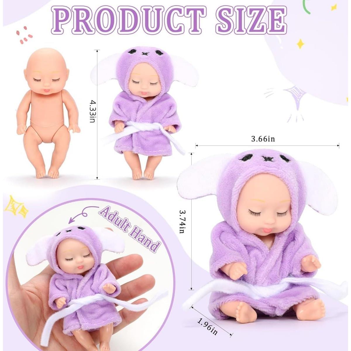 Conjunto 6 muñecas bebé TISDEN mini 10.9 cm pijamas
