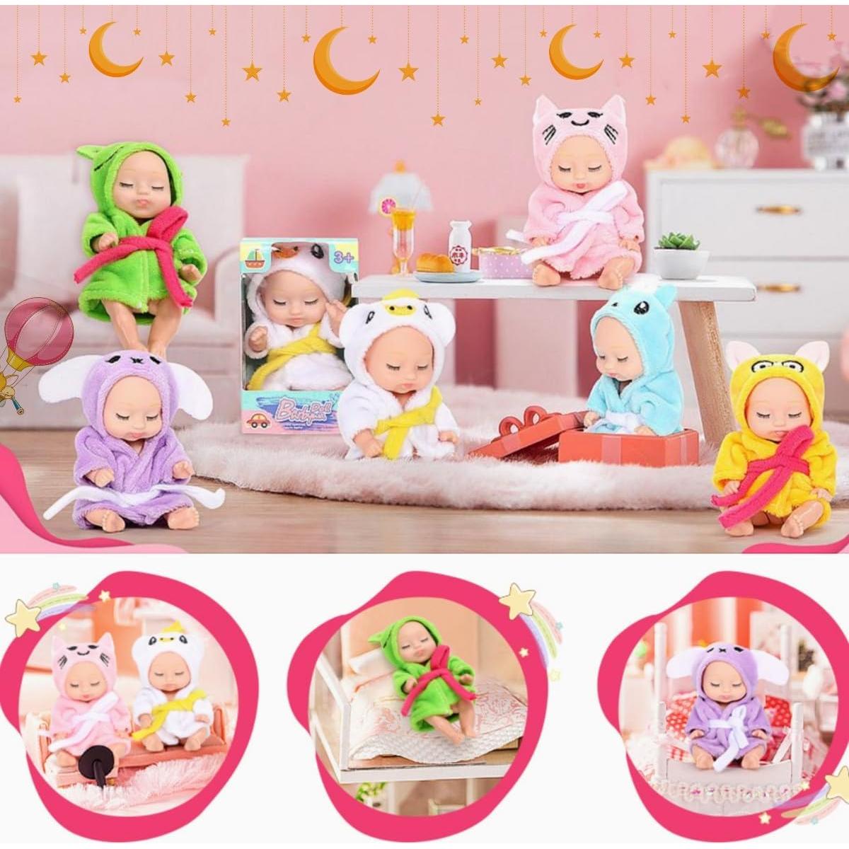 Conjunto 6 muñecas bebé TISDEN mini 10.9 cm pijamas