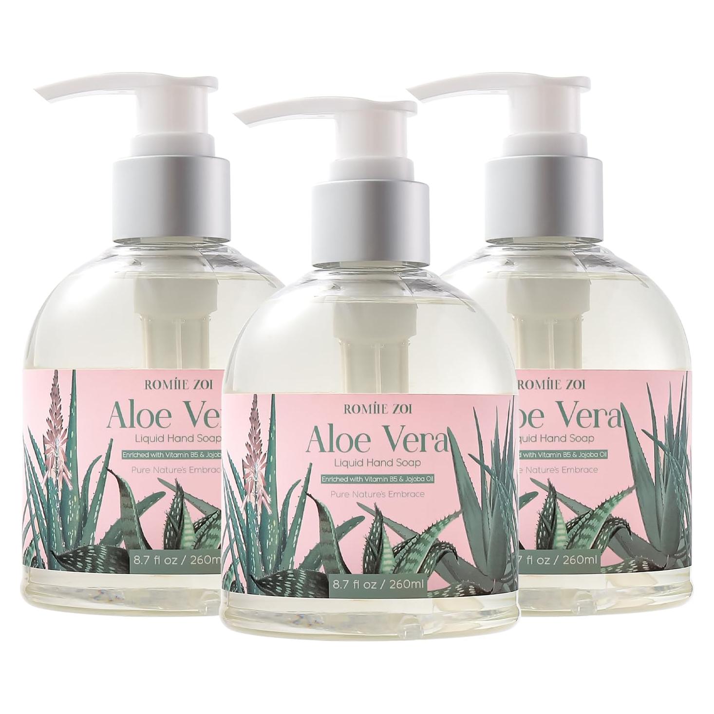 Jabón Líquido de Manos Romiie Zoi Aloe Vera 260ml Pack 3