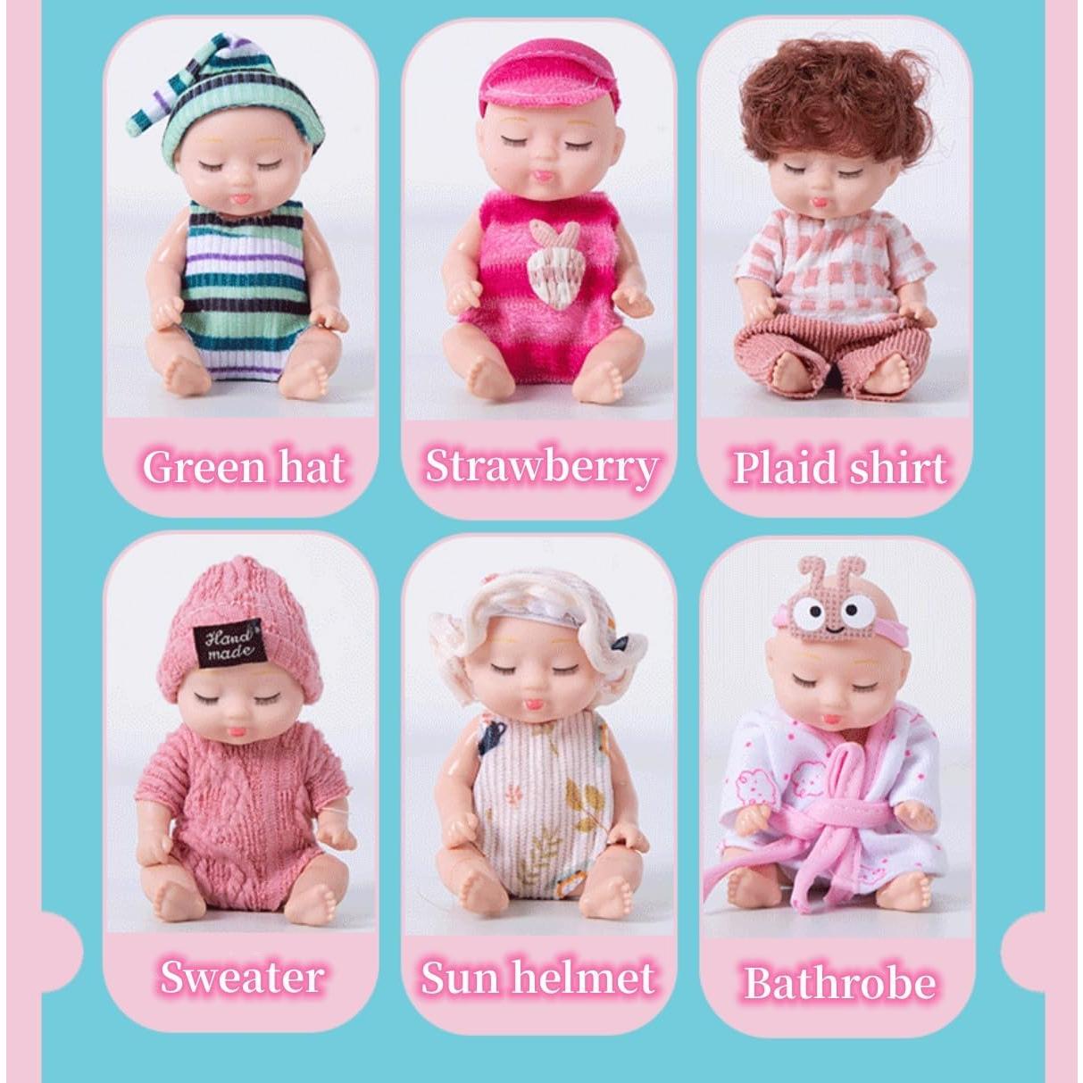 Set de 6 muñecas mini TISDEN de 10 cm con ropa única