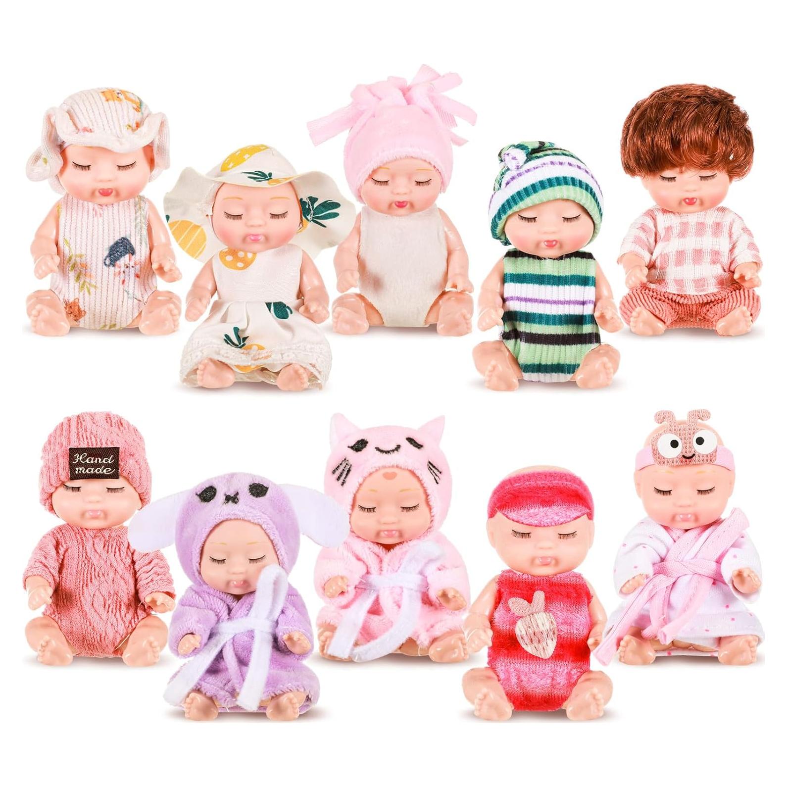 Hanaive 10 Pcs Muñecas Bebé Realistas 11 cm con Ropa