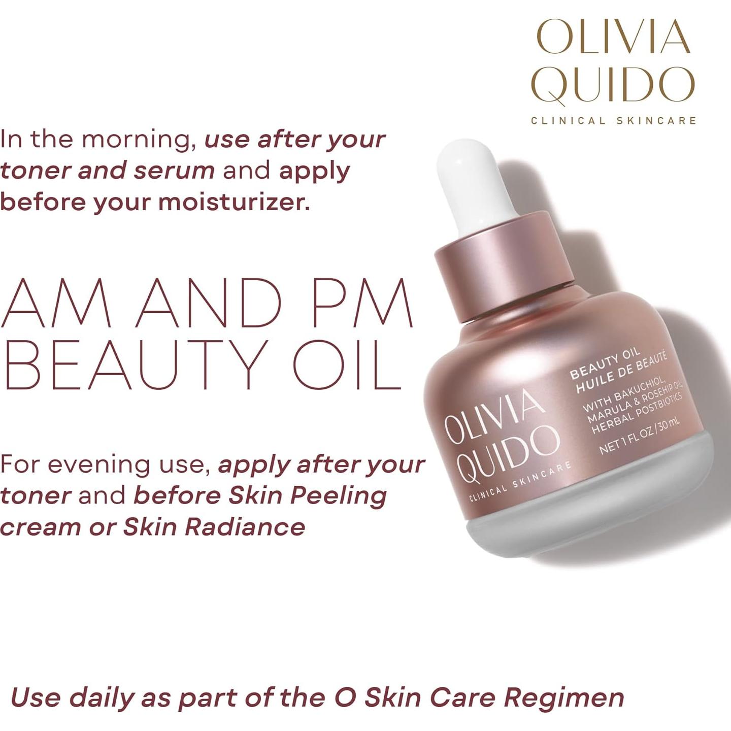 Aceite de Belleza Clínico Olivia QUIDO 150g - Suero Iluminador y Antienvejecimiento