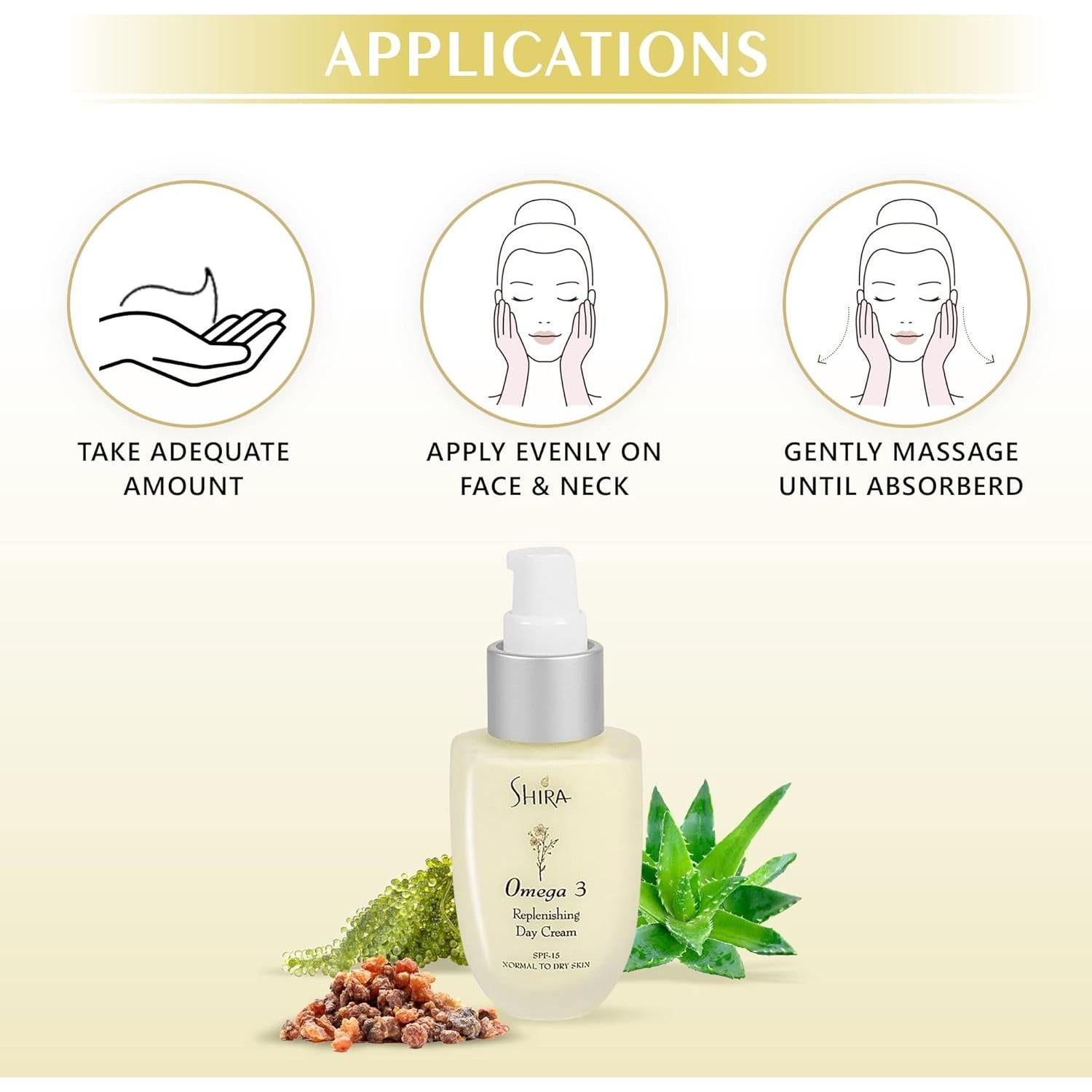 Crema Hidratante Facial Shira Esthetics Omega 3 56.7g - Antienvejecimiento con SPF 15