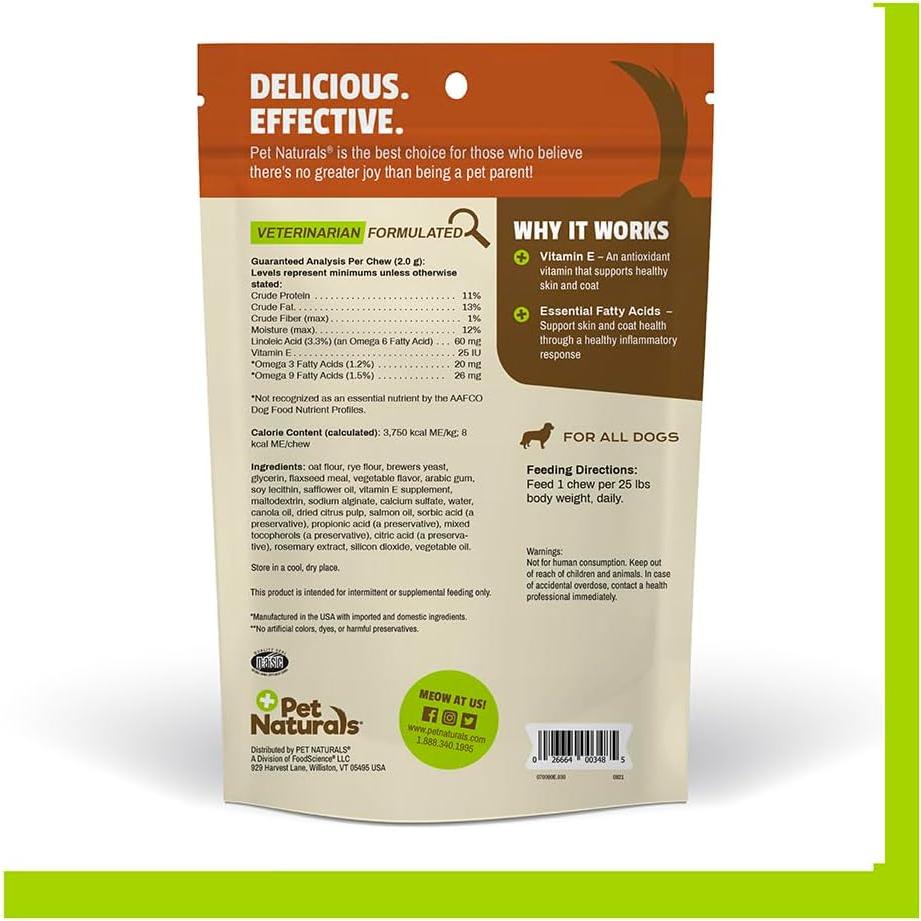 Pet Naturals Suplemento para Perros Piel y Abrigo 30 Masticables