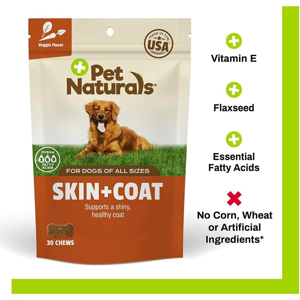Pet Naturals Suplemento para Perros Piel y Abrigo 30 Masticables
