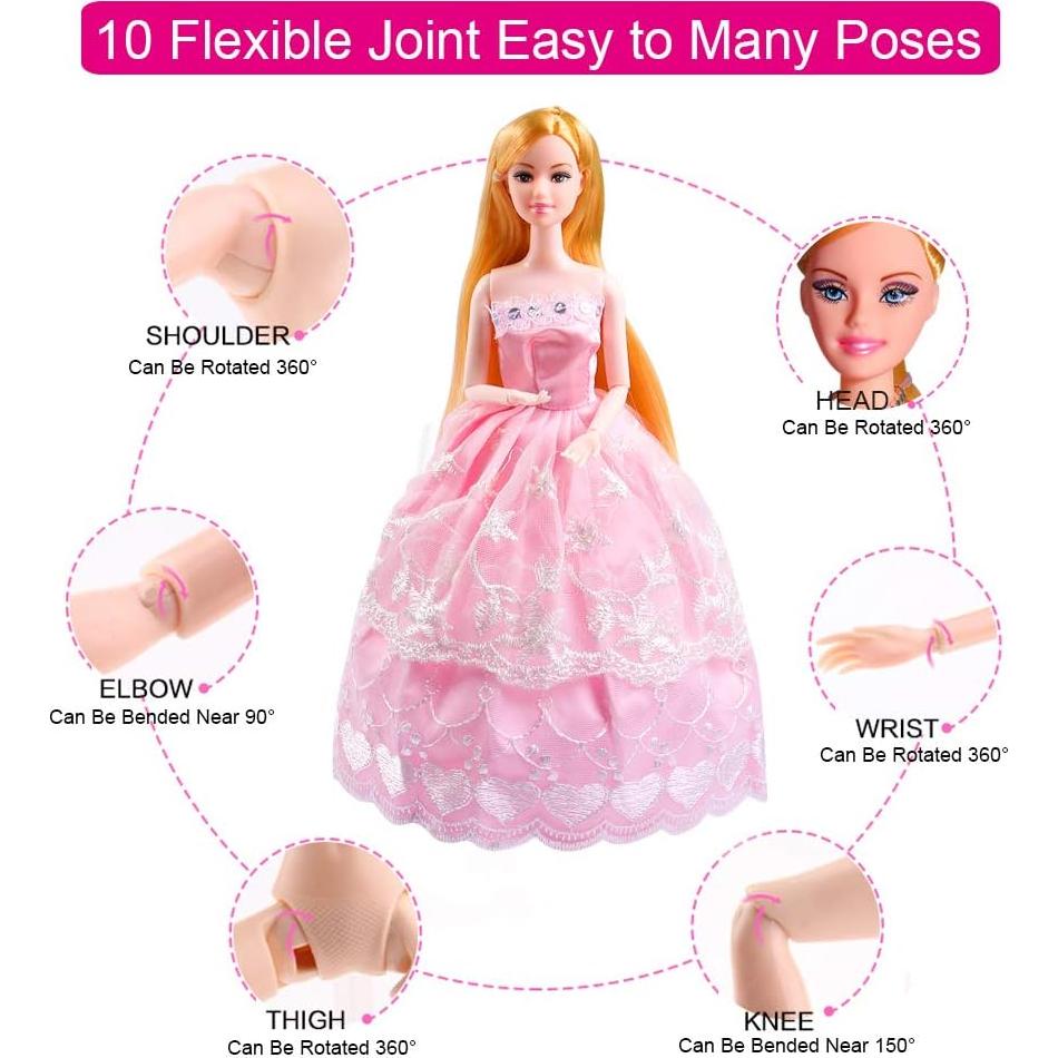 Conjunto de Muñeca UCanaan con Armario y Ropa Rosa