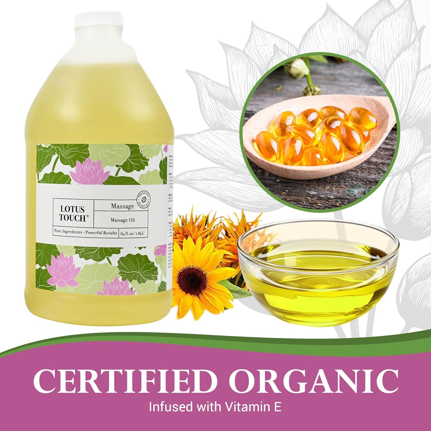 Aceite de Masaje Orgánico Lotus Touch 1.89L - Alta Deslizabilidad