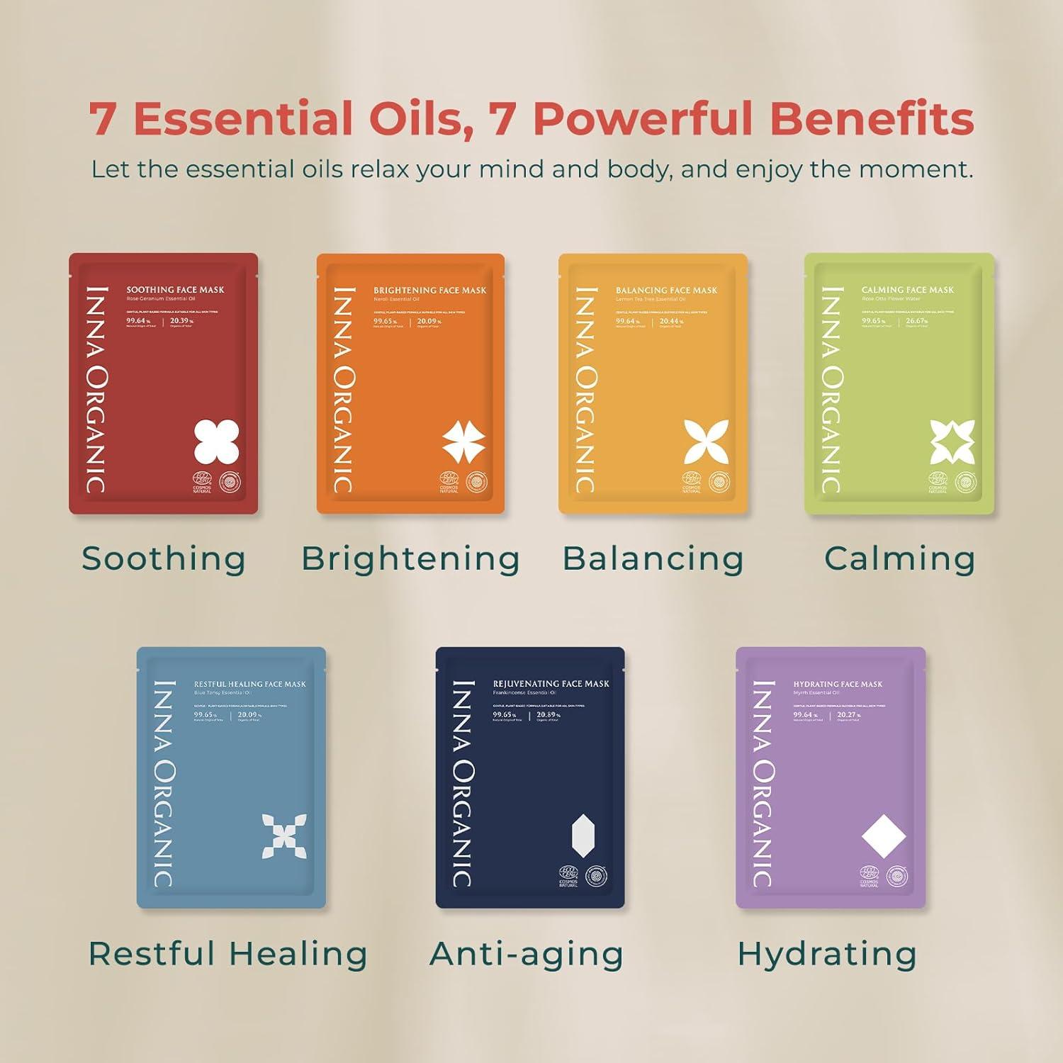 Mascarilla de hoja INNA ORGANIC - Iluminadora Neroli (5 Pzas)