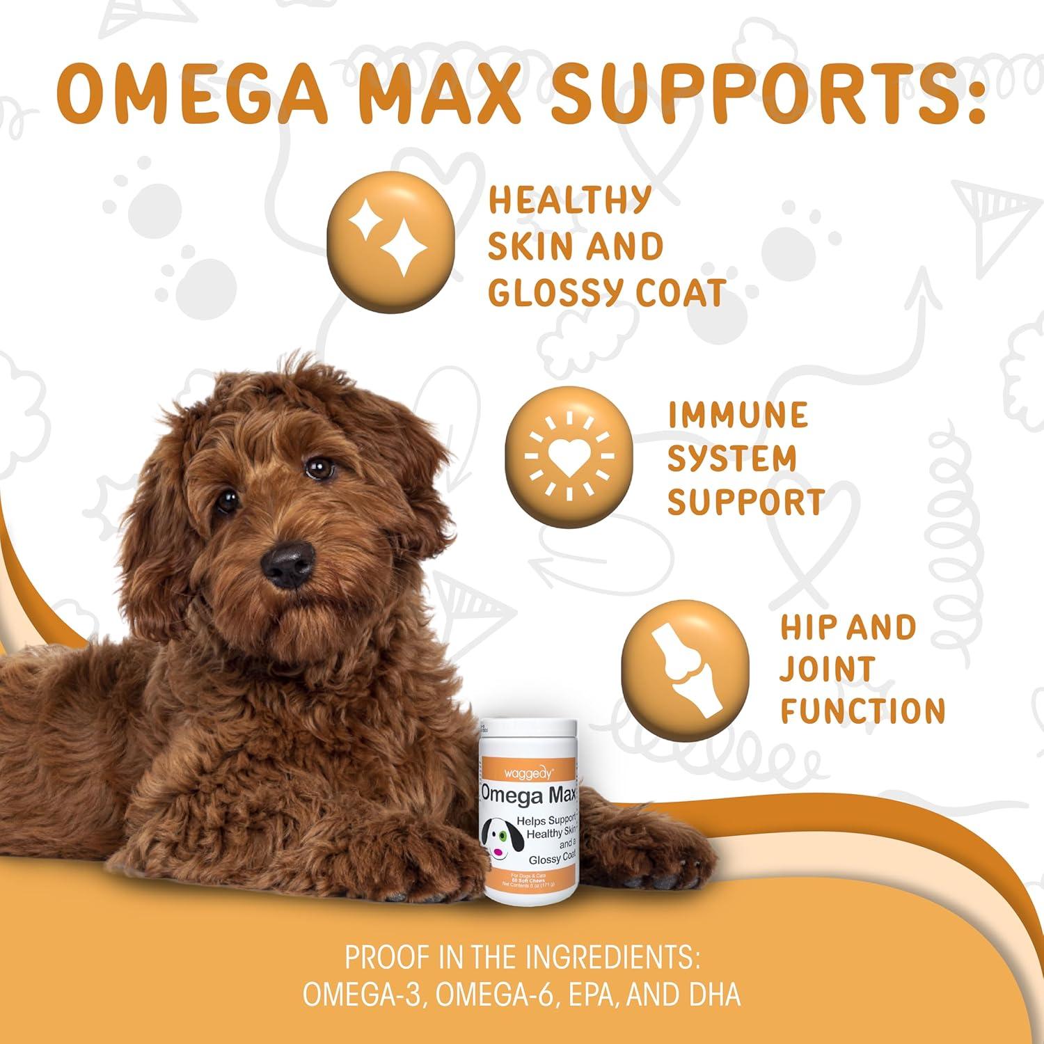 Masticables Omega Max Waggedy para Perros - 60 Unidades