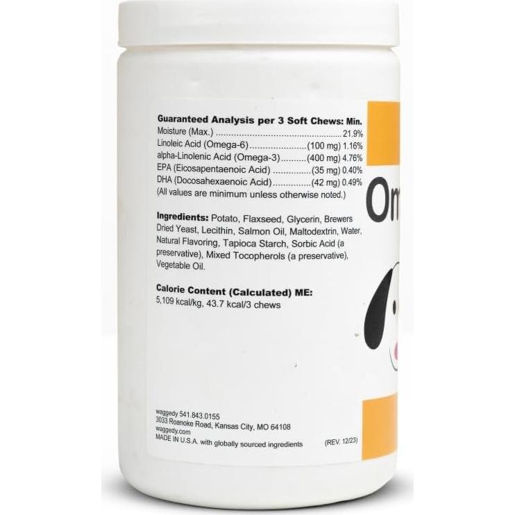 Masticables Omega Max Waggedy para Perros - 60 Unidades