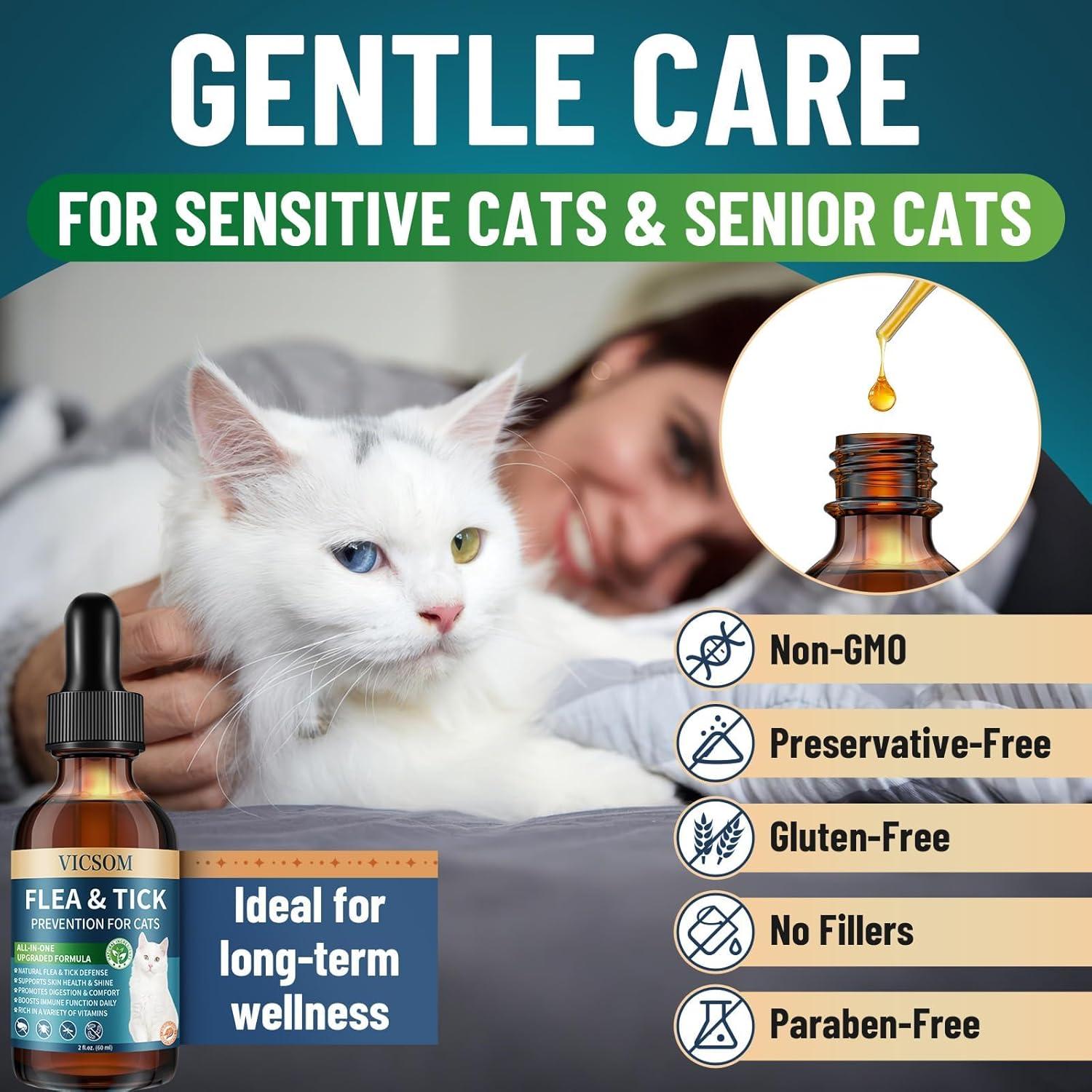 Gotas Herbales Naturales VICSOM para Gatos y Perros 3 en 1