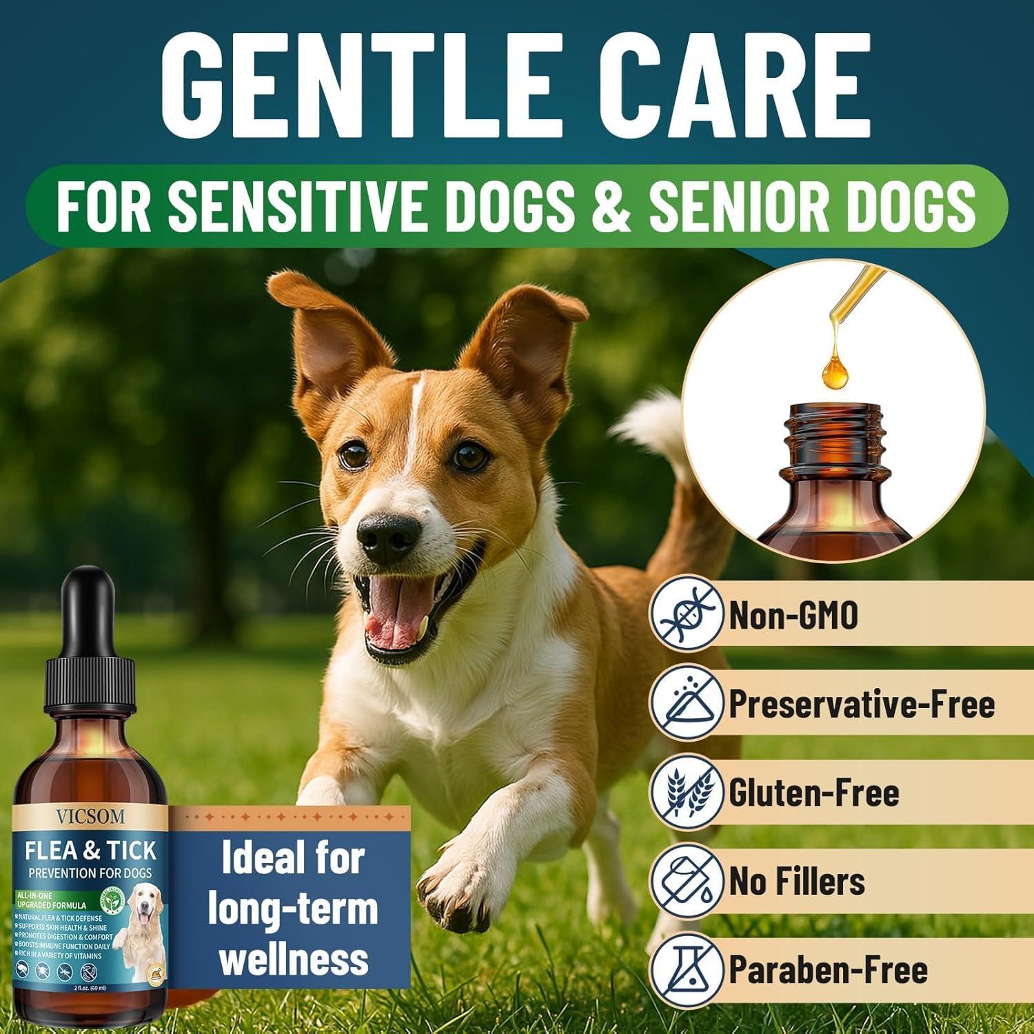 Gotas Herbales Naturales VICSOM para Gatos y Perros 3 en 1