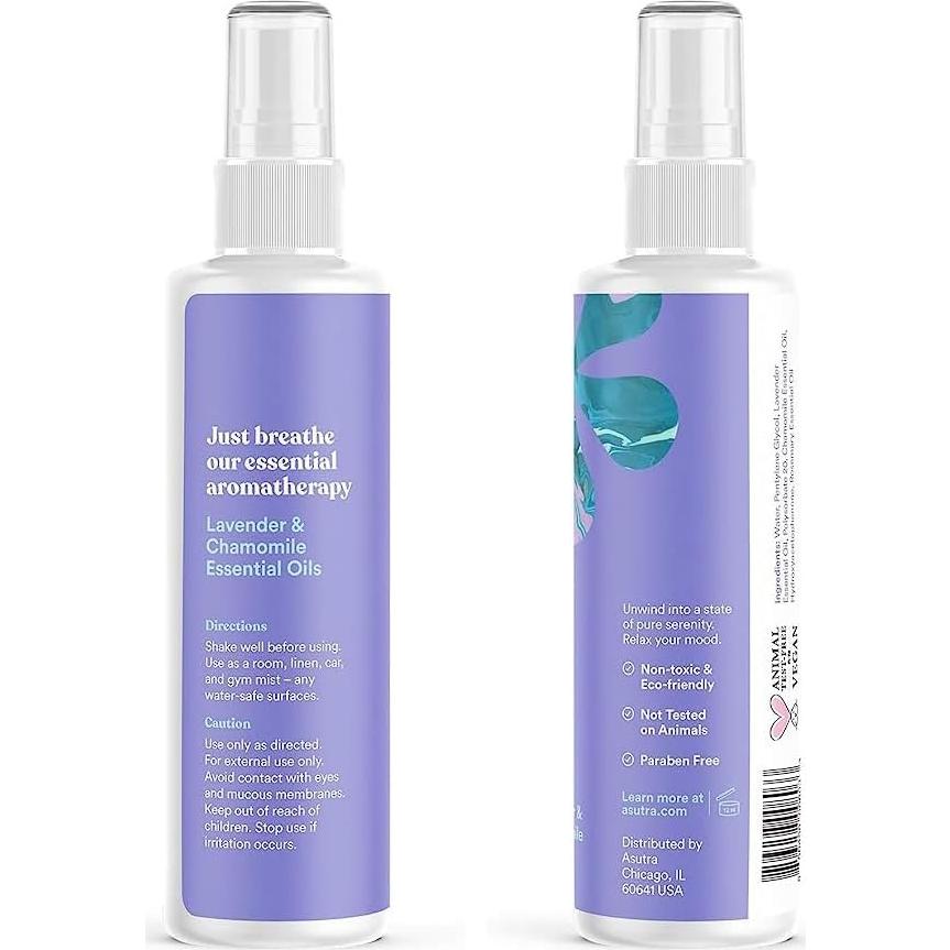 Conjunto de Dormitorio Asutra - Almohadilla de Ojos Seda, Loción Melatonina y Rocío Aromaterapia