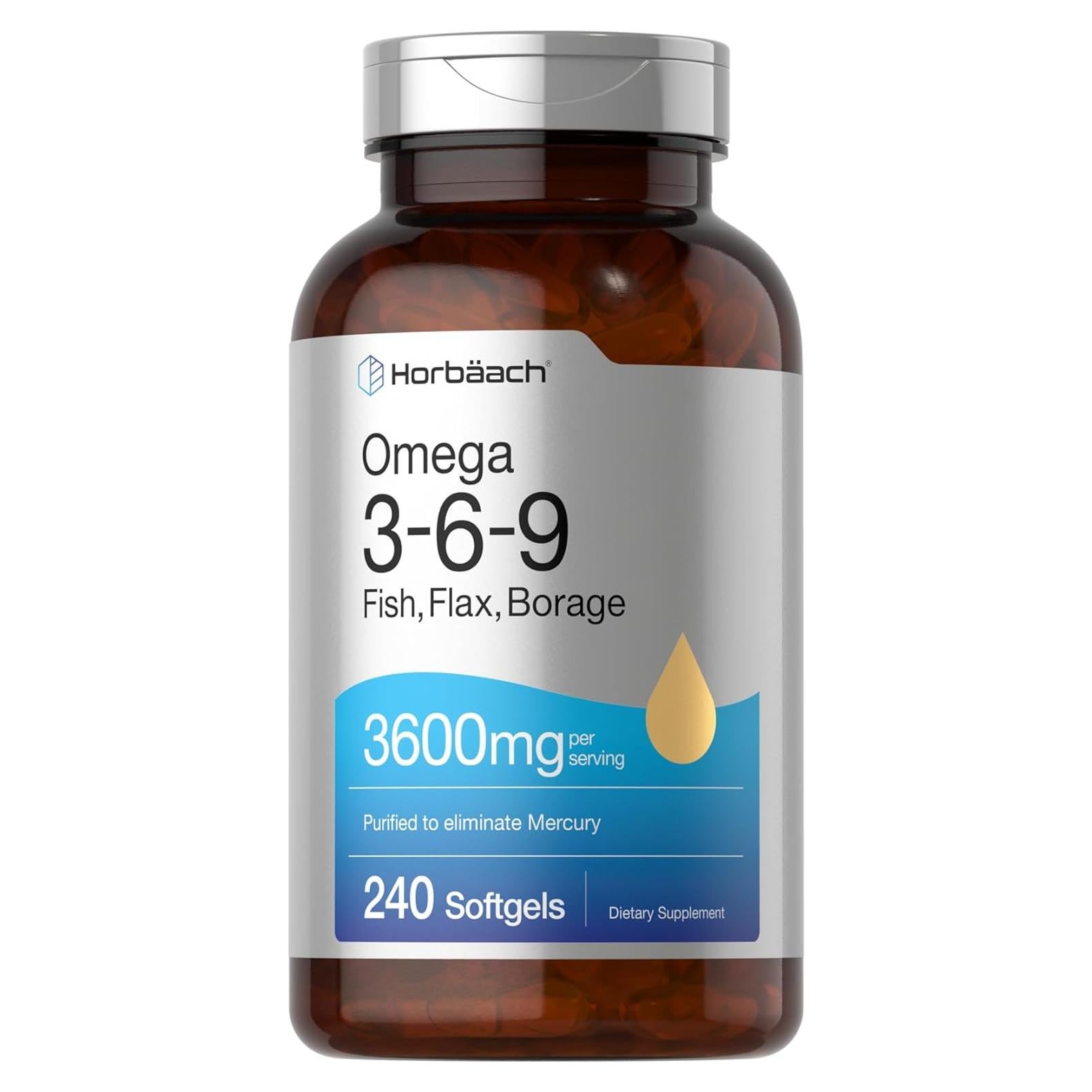 Suplemento Omega 3-6-9 Horbäach 240 Cápsulas Blandas