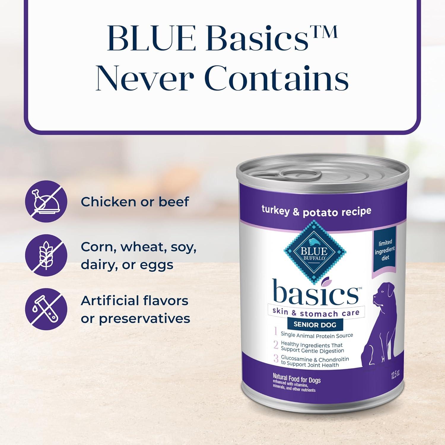 Comida Húmeda para Perros Mayores Blue Buffalo 12 latas 354 g Pavo