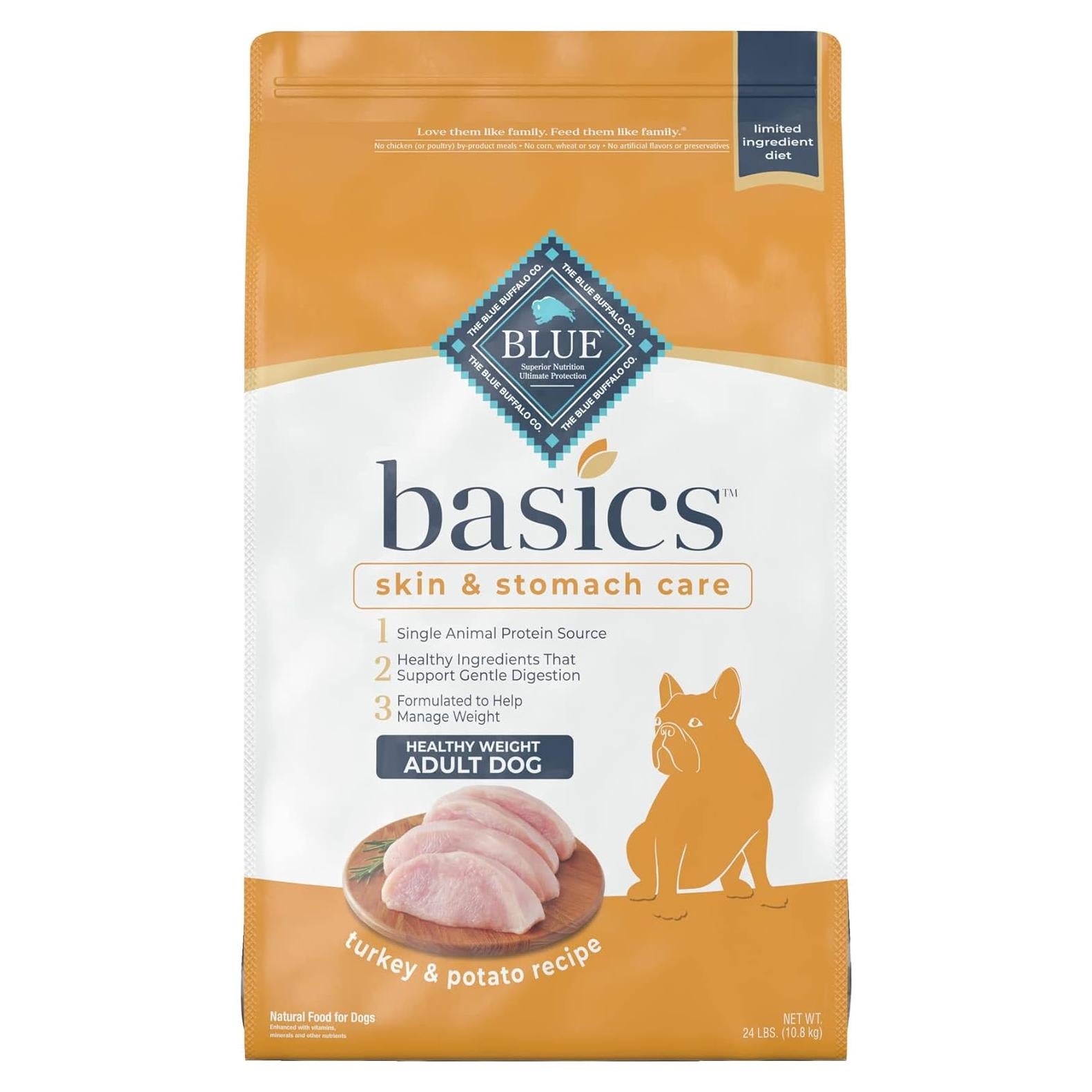 Comida Seca para Perros Blue Buffalo Basics Pavo y Papa 10.99 kg