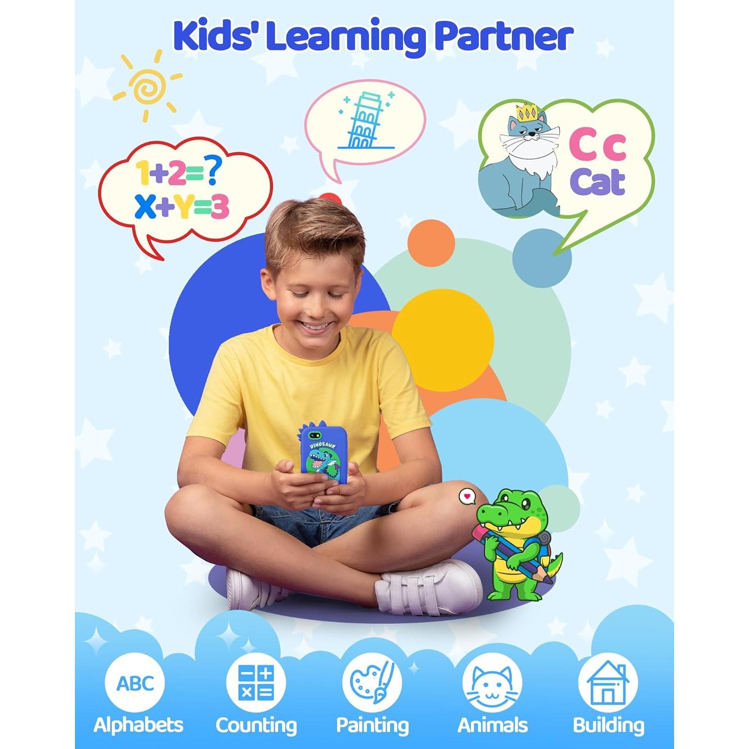 KOKODI Teléfono Inteligente para Niños Azul Marino 3-10 Años