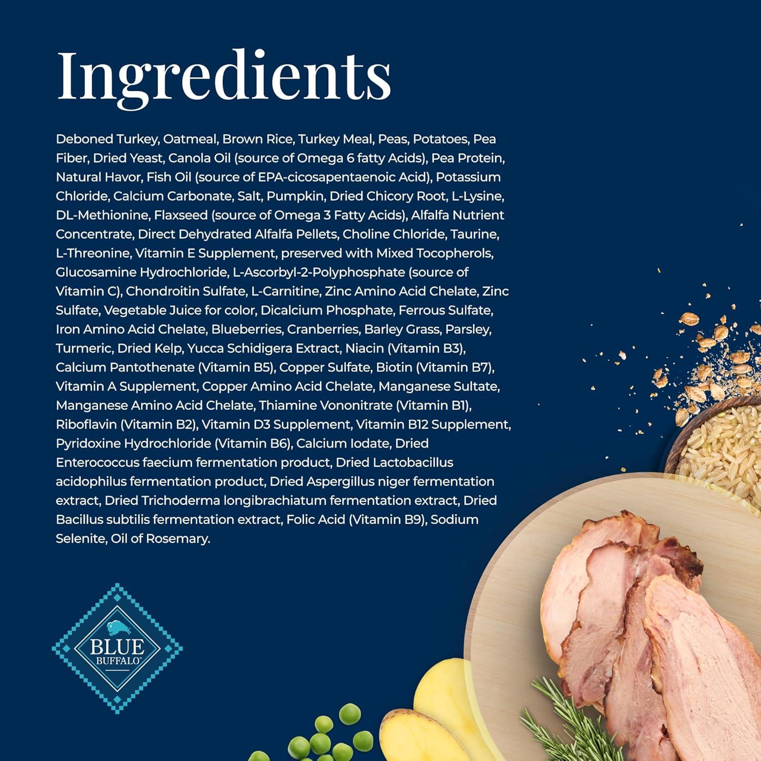 Alimento Seco para Perros Adultos Raza Grande Blue Buffalo Pavo 10.89 kg