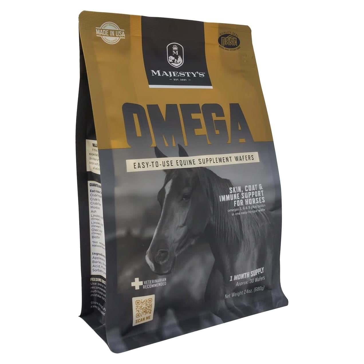 Galletas Omega Majesty para Caballos 1.36 kg - Suplemento Piel y Pelaje