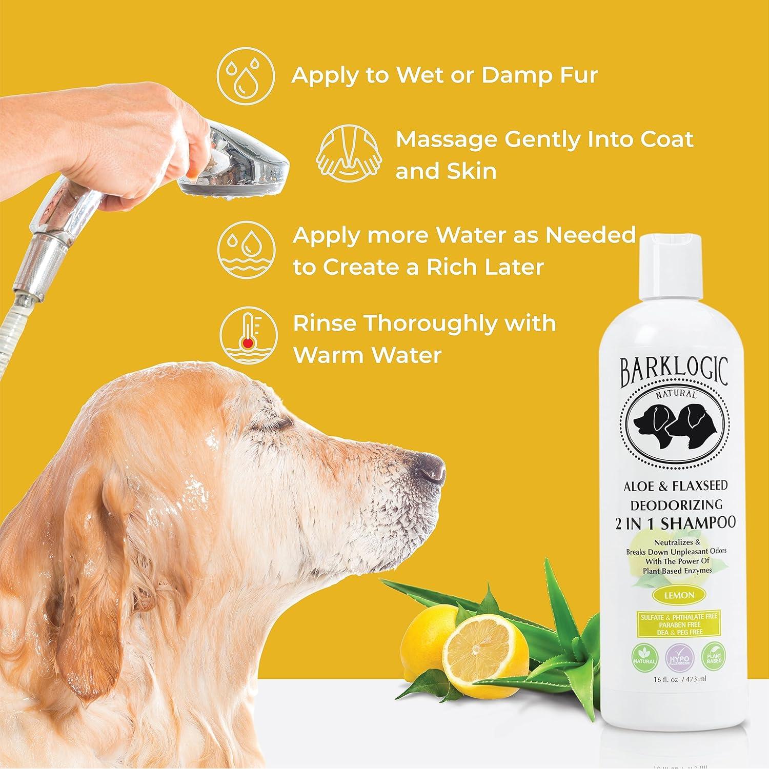 Champú Desodorante 2 en 1 BarkLogic Limón 473 ml para Perros