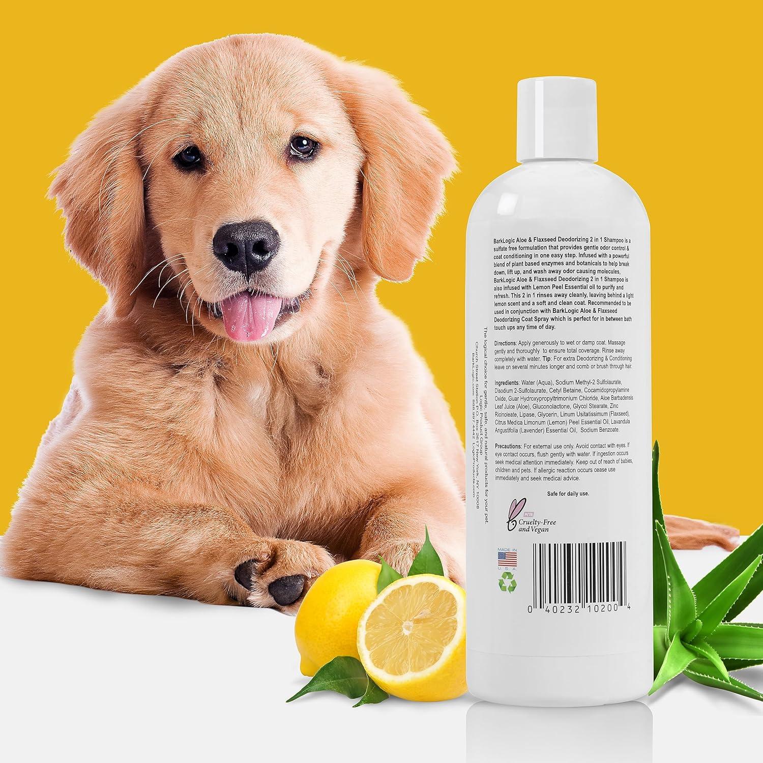 Champú Desodorante 2 en 1 BarkLogic Limón 473 ml para Perros
