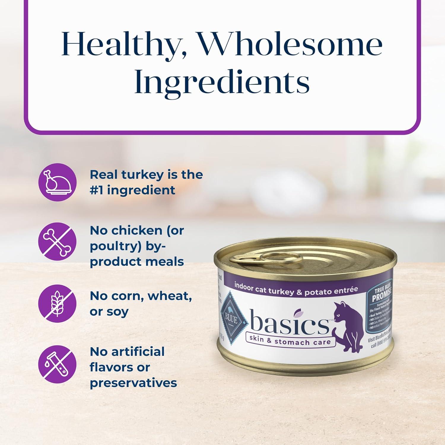 Comida Húmeda para Gatos Blue Buffalo Basics Pavo 85g x24