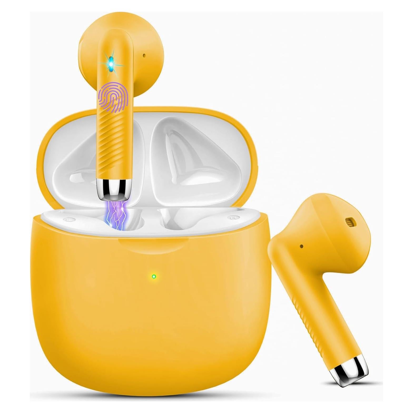 Auriculares Inalámbricos Jxrev J51 Bluetooth 5.3 IP7 Amarillos