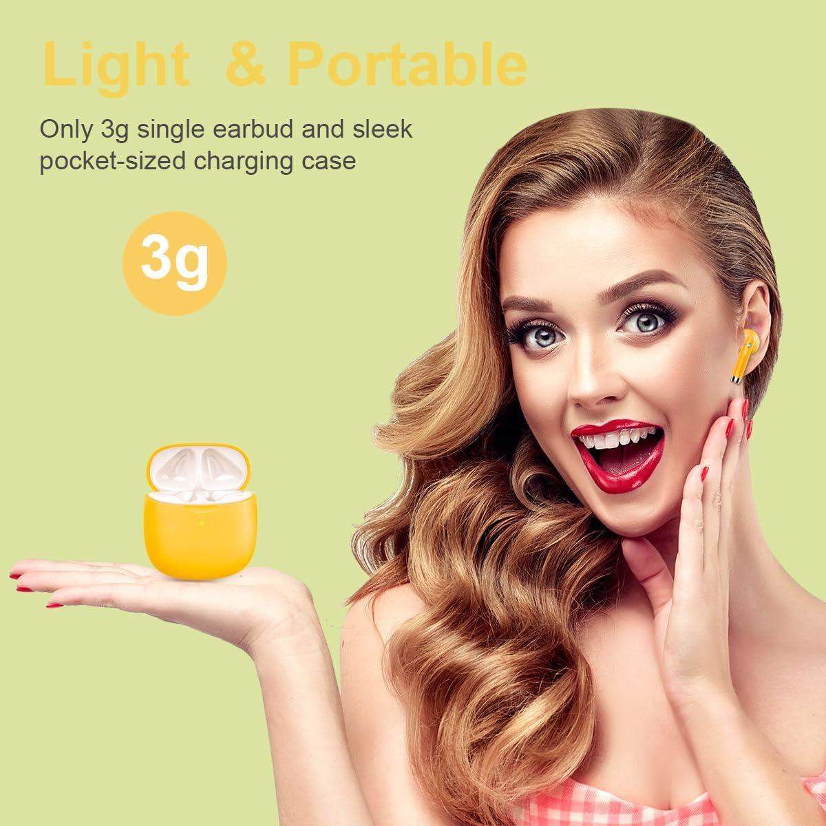 Auriculares Inalámbricos Jxrev J51 Bluetooth 5.3 IP7 Amarillos