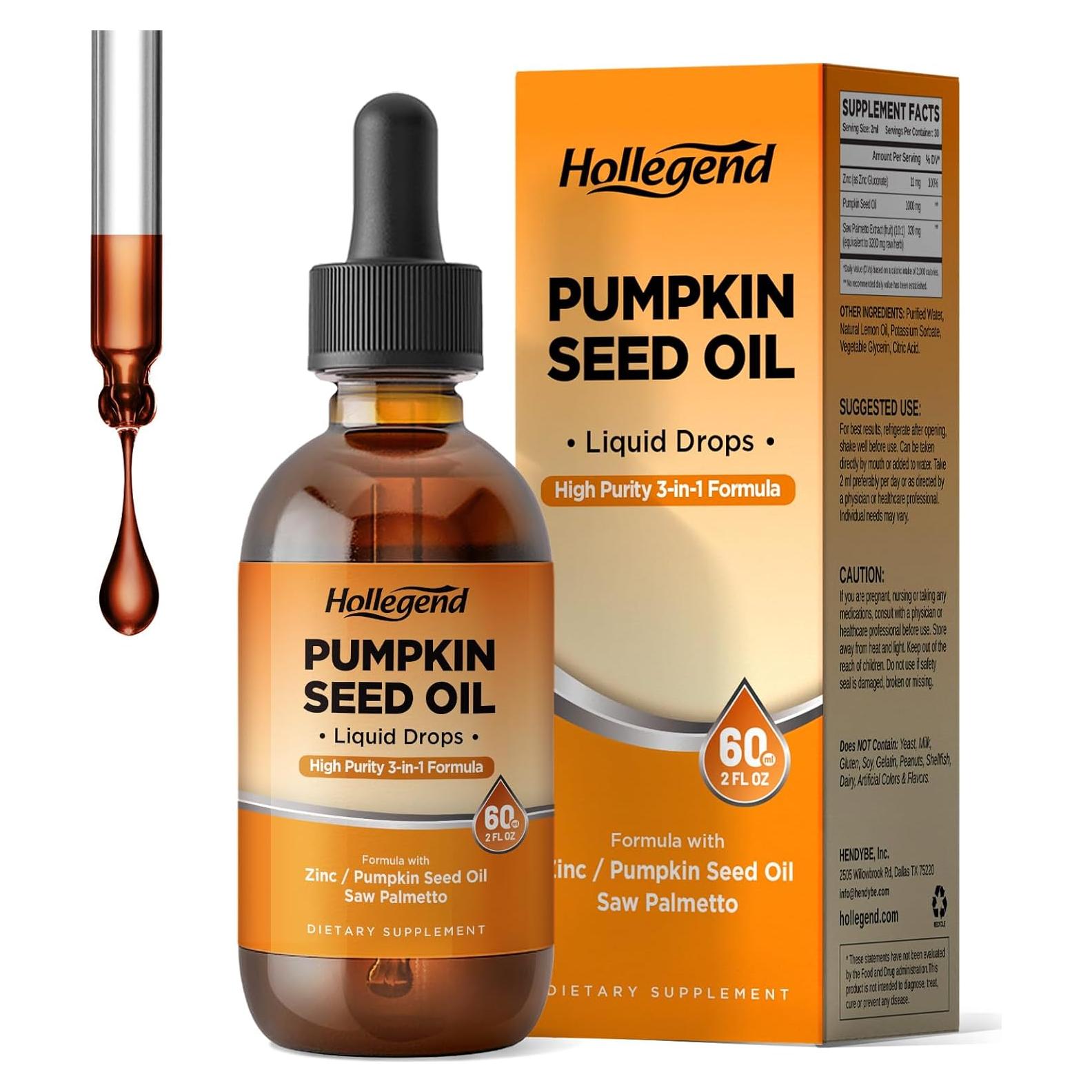 Suplemento Líquido de Aceite de Semilla de Calabaza Hollegend 59ml