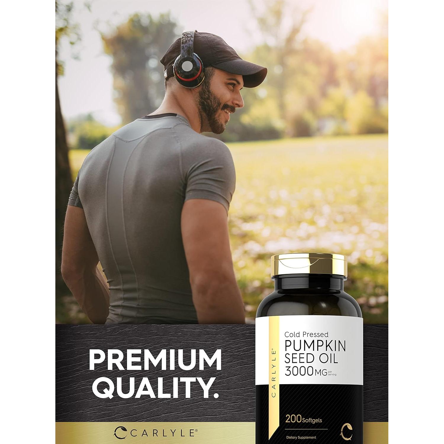 Aceite de Semilla de Calabaza Carlyle 3000mg 200 Cápsulas Blandas