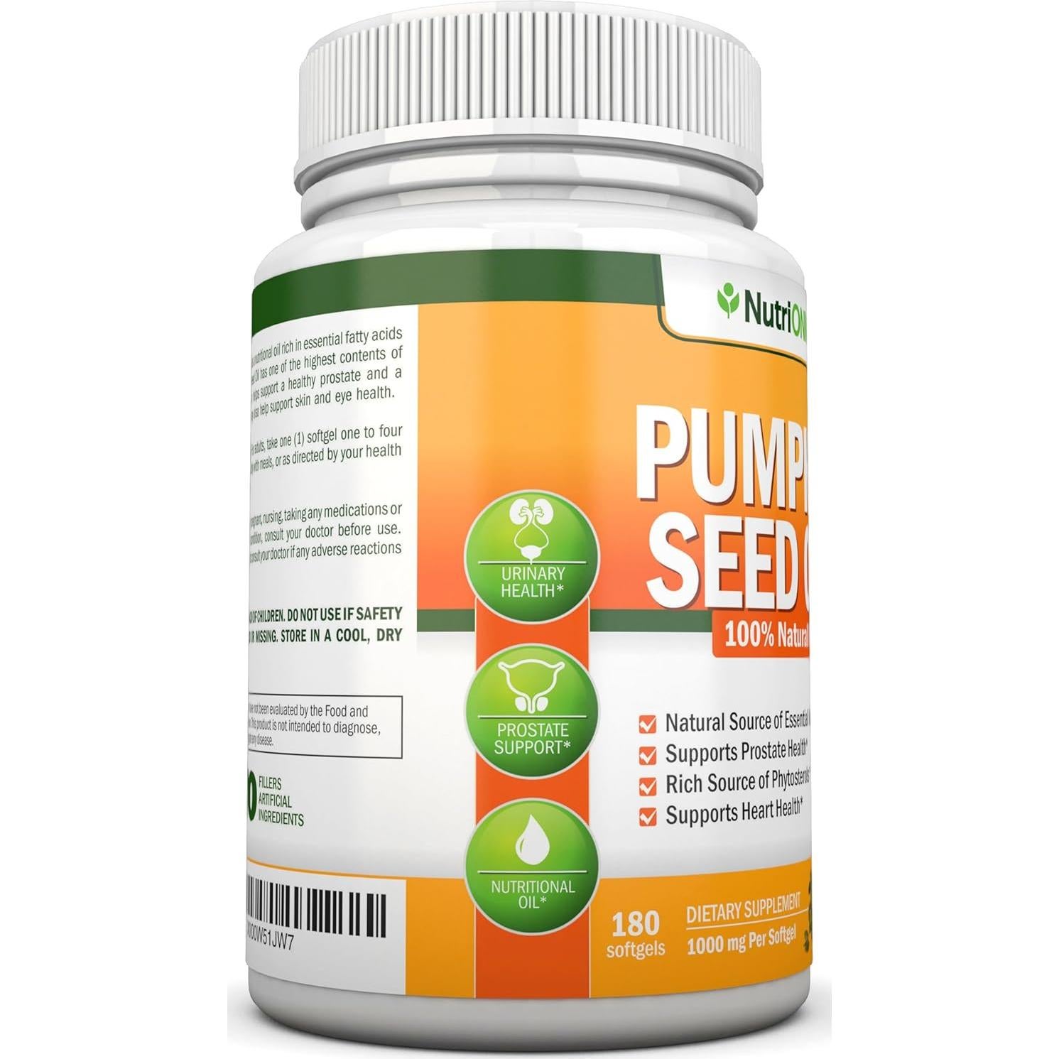 Aceite de Semilla de Calabaza NutriONN 1000mg 180 Gelatinas