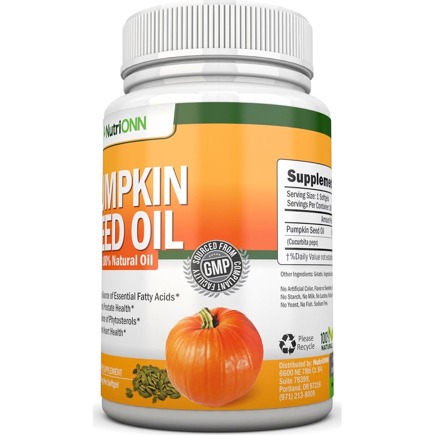 Aceite de Semilla de Calabaza NutriONN 1000mg 180 Gelatinas