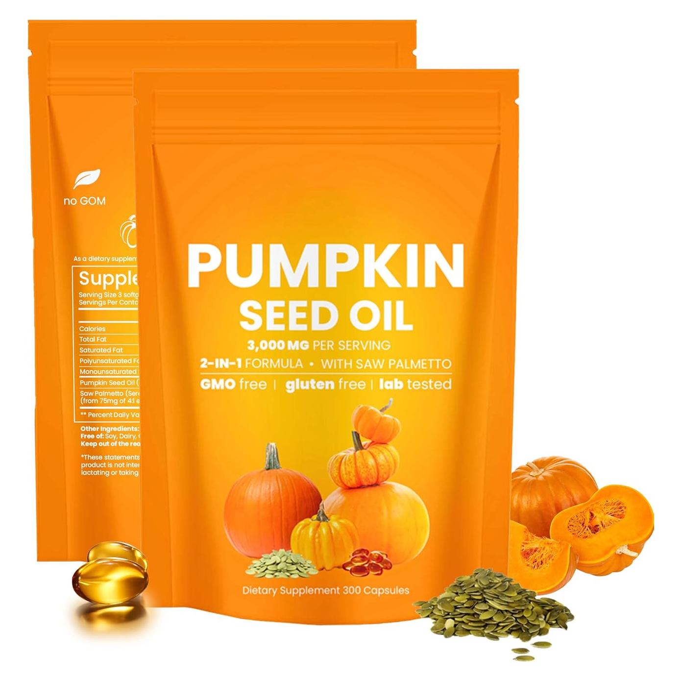 Cápsulas de Aceite de Semilla de Calabaza Genérico 300 Gelatinas 3000mg