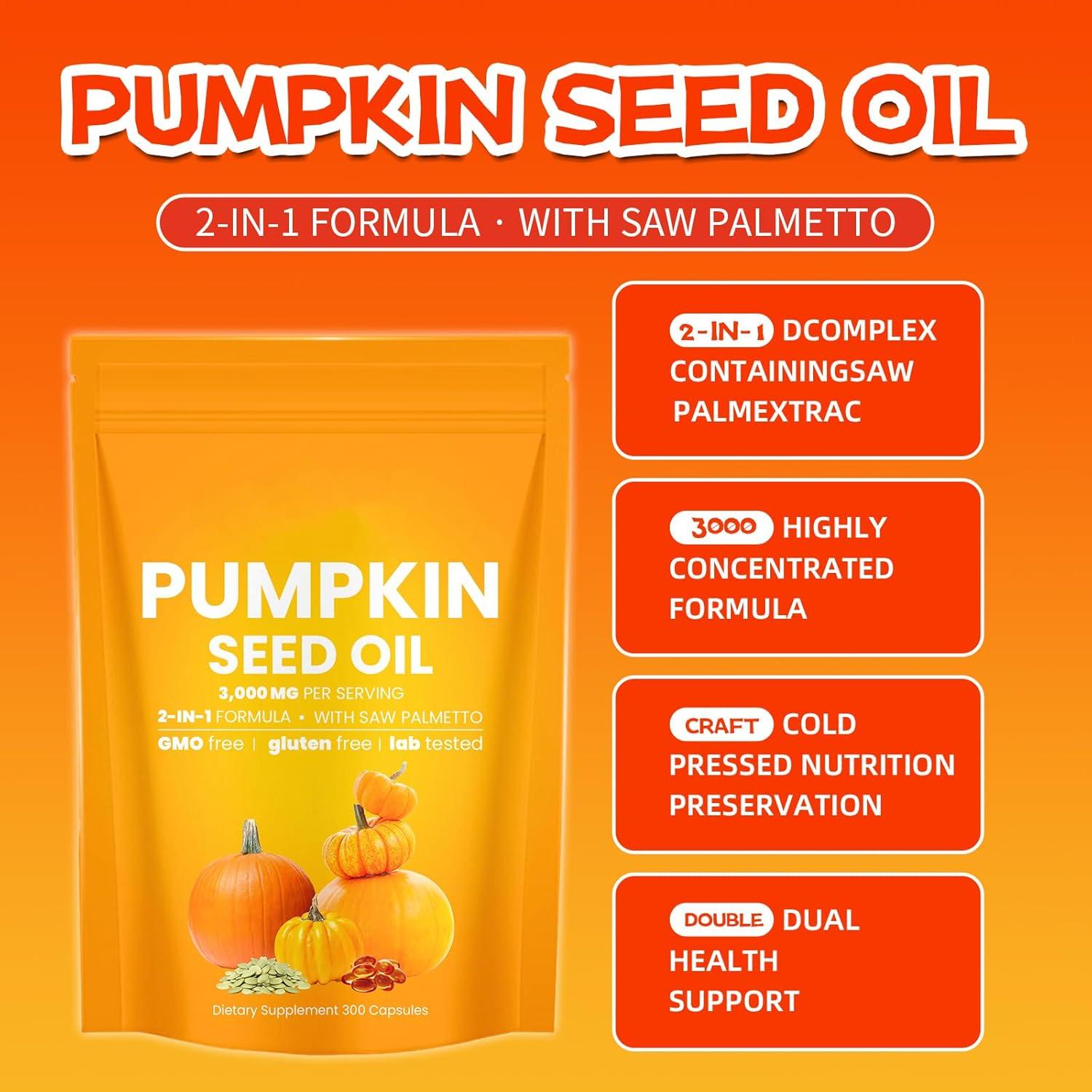 Cápsulas de Aceite de Semilla de Calabaza Genérico 300 Gelatinas 3000mg