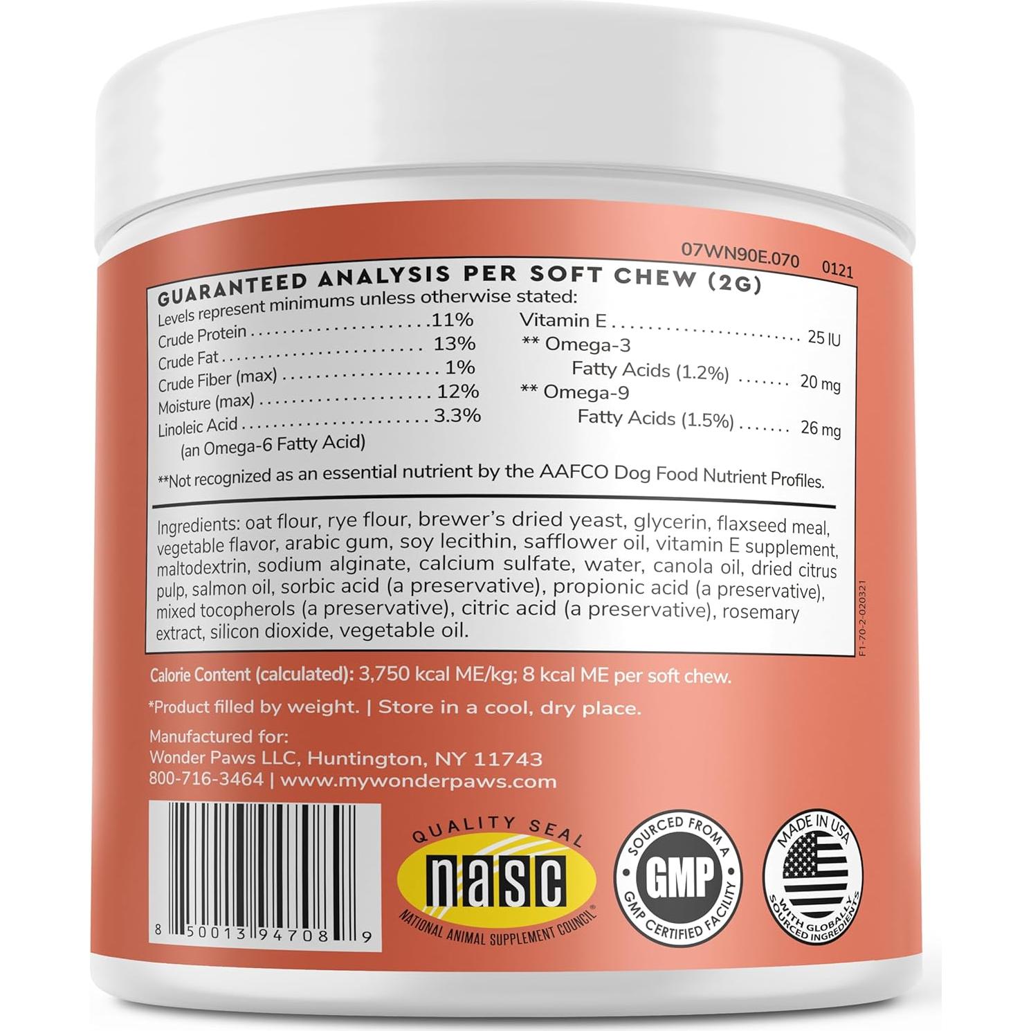 Suplemento para Piel y Pelaje Wonder Paws 70 Golosinas