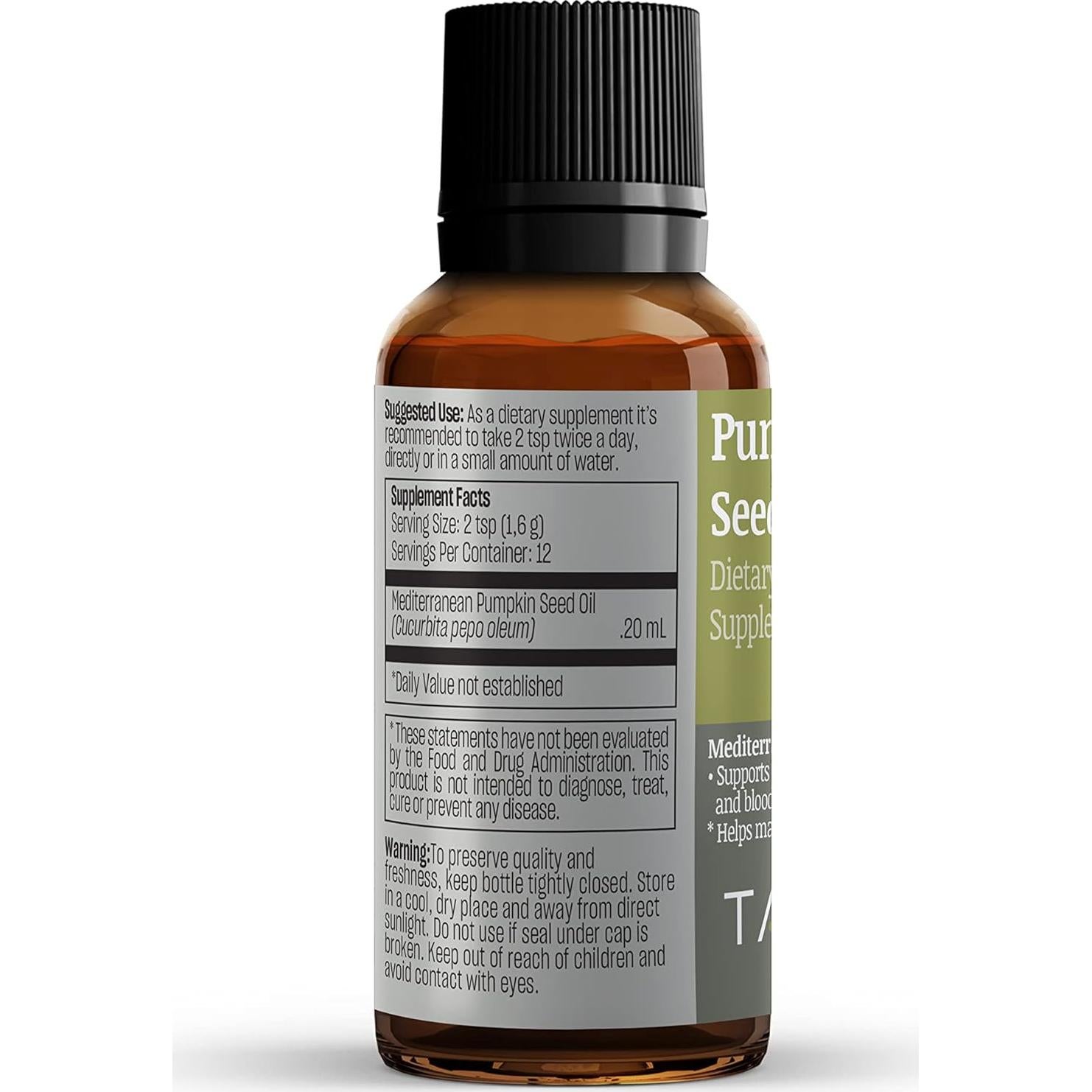 Aceite de Semilla de Calabaza Talya 19.84 ml Prensado en Frío