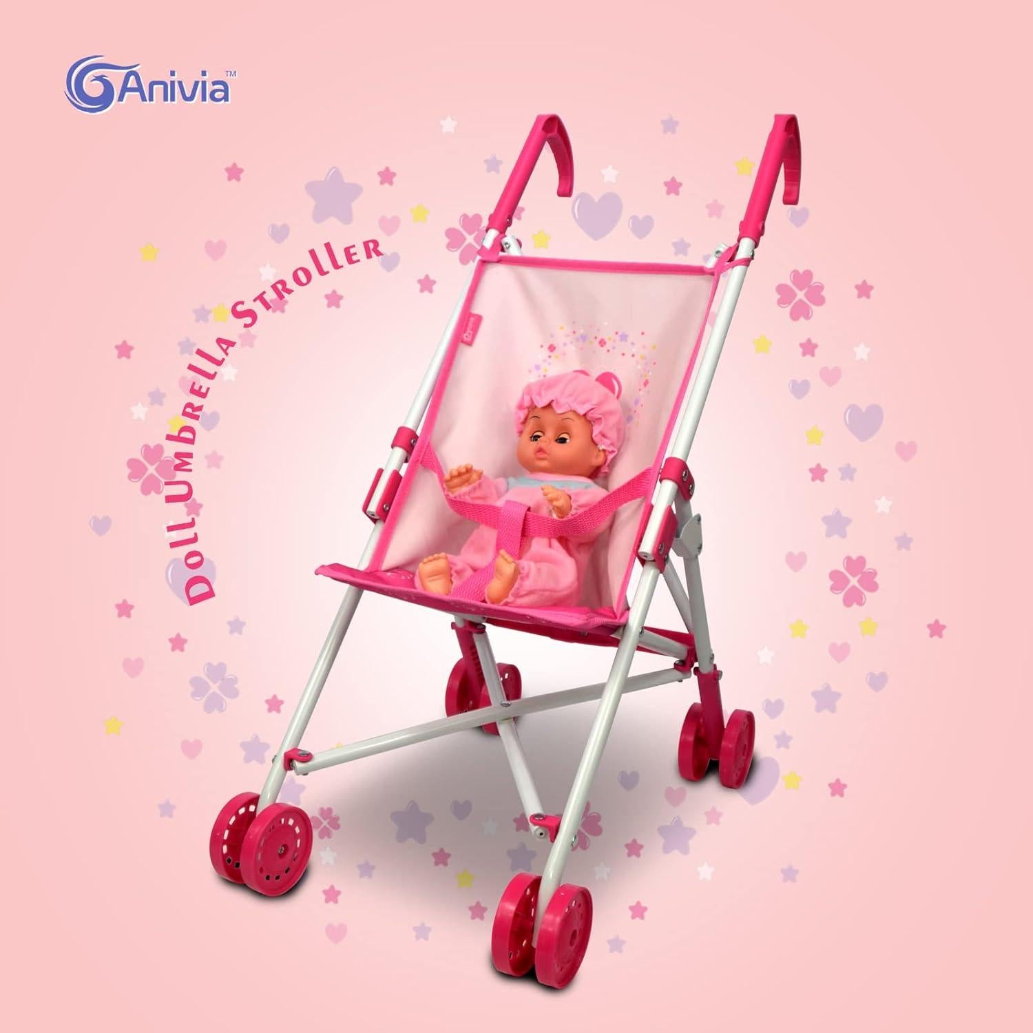 Carrito de Muñeca Anivia DB102pink Plegable para Niños