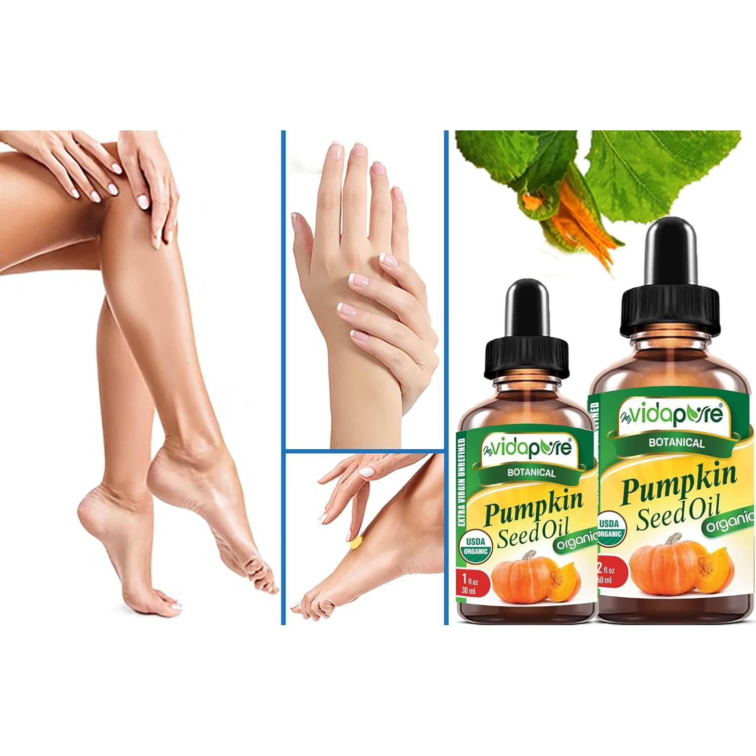 Aceite de Semilla de Calabaza Orgánico myVidaPure 30 ml Puro Extra Virgen