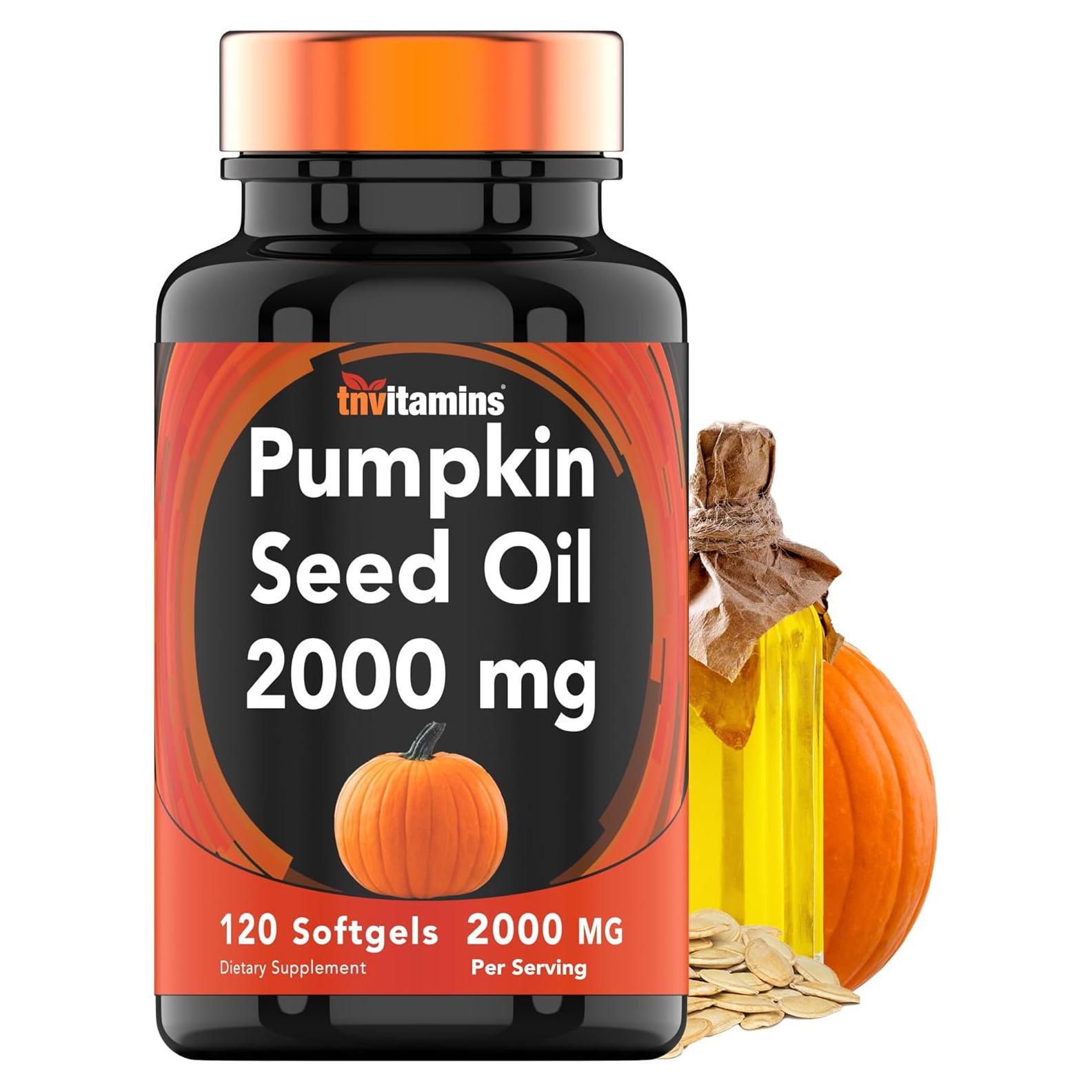 Suplemento Aceite de Semilla de Calabaza TNVitamins 2000 mg 120 Softgels