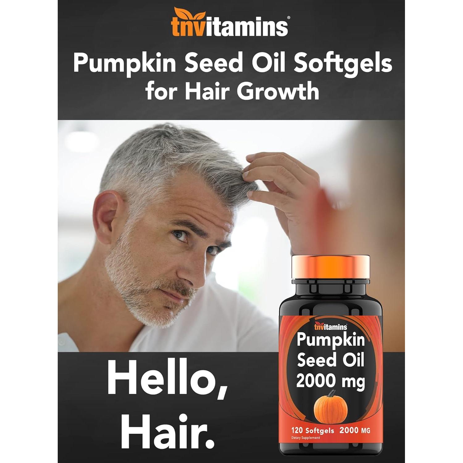 Suplemento Aceite de Semilla de Calabaza TNVitamins 2000 mg 120 Softgels