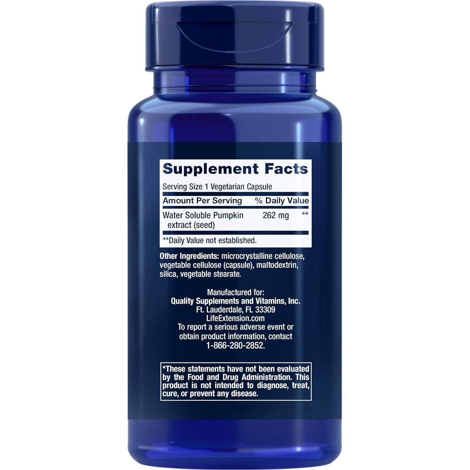 Extracto de Semilla de Calabaza Life Extension 60 Cápsulas