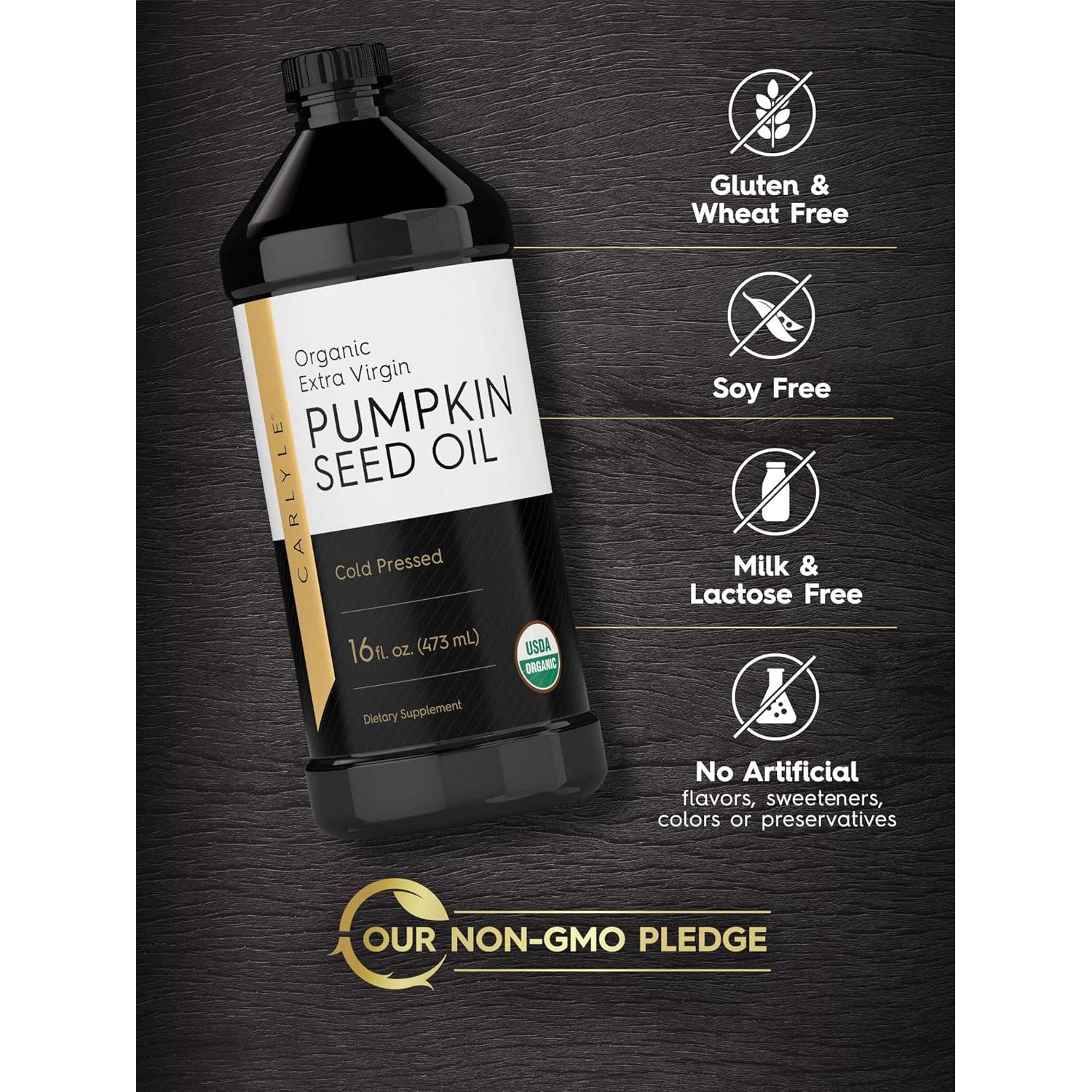 Aceite de Semilla de Calabaza Carlyle 473ml Orgánico Prensado en Frío