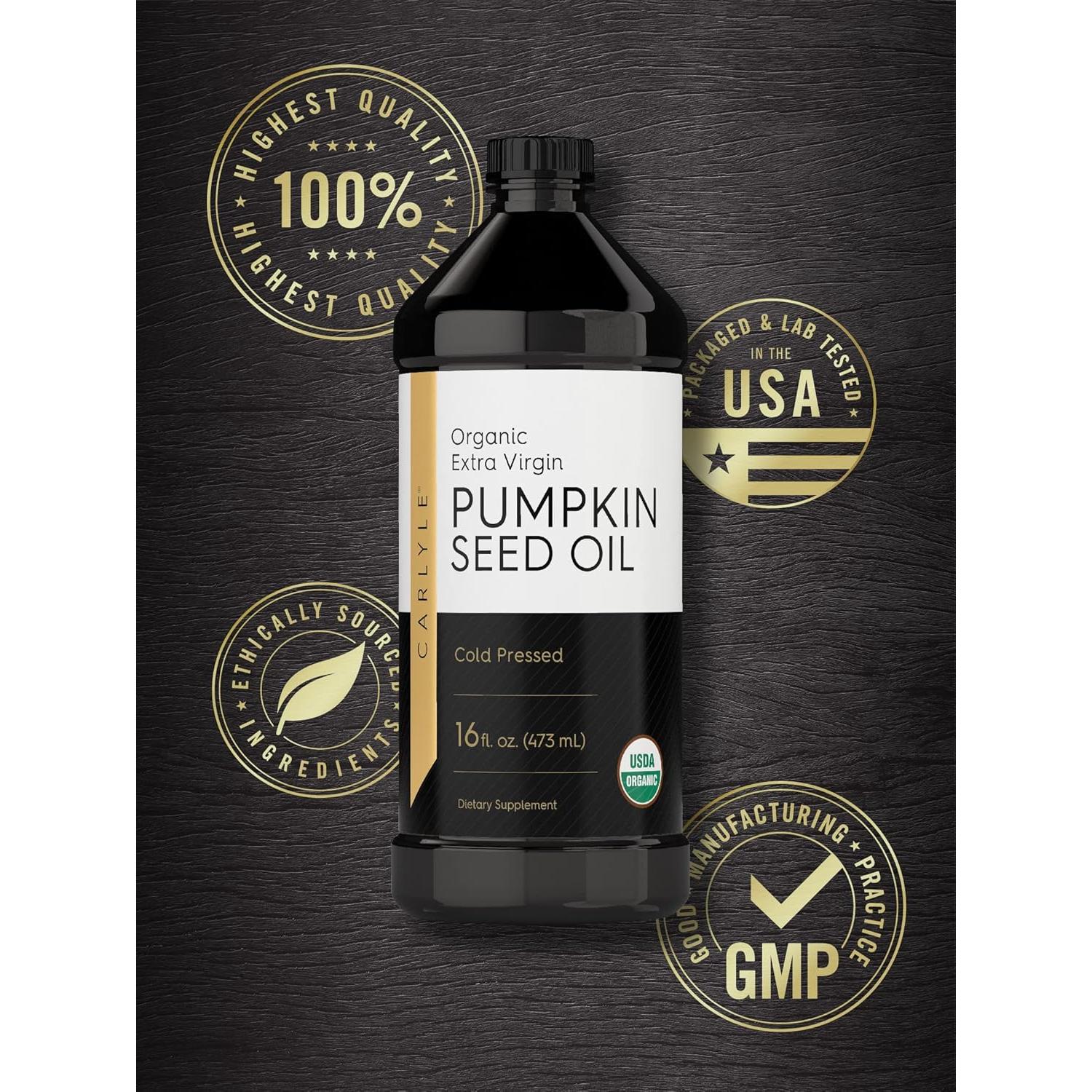 Aceite de Semilla de Calabaza Carlyle 473ml Orgánico Prensado en Frío