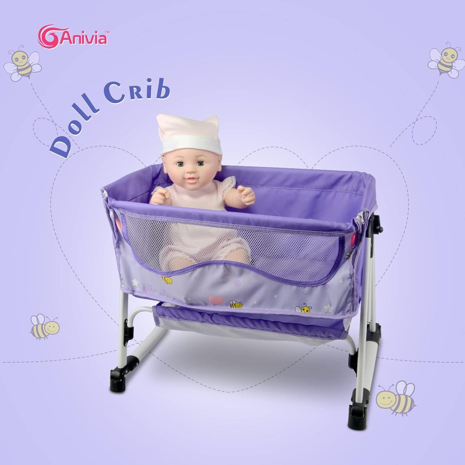 Cama de Muñeca ANIVIA DP601 2 en 1 Cuna y Columpio